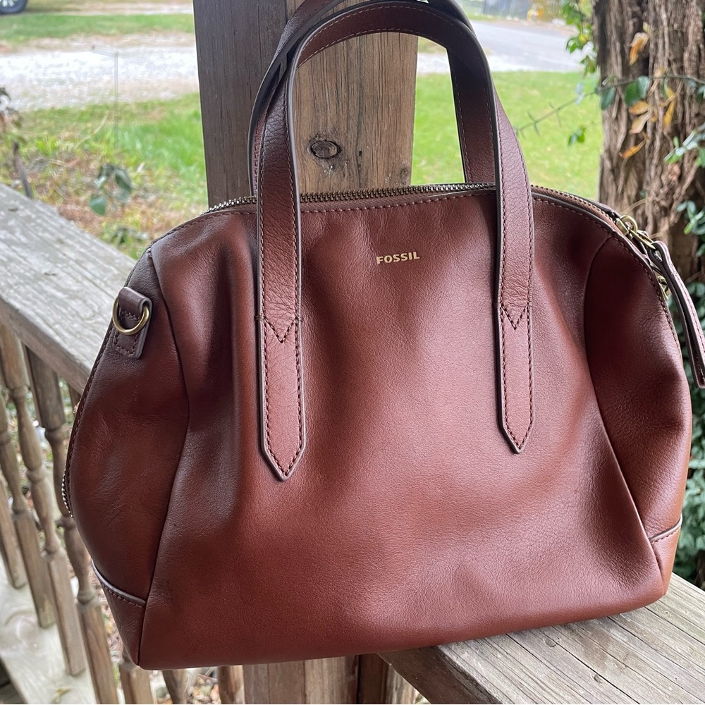 Fossil Brown Leather Women's Bag Vintage